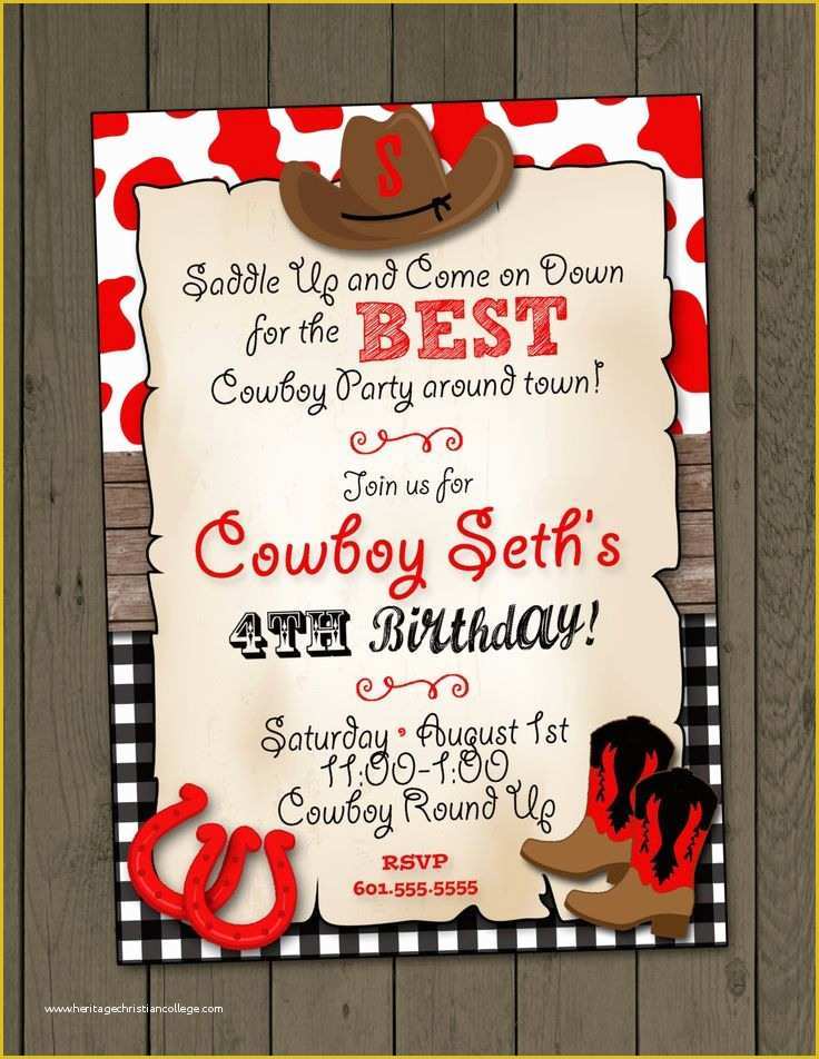 Cowboy Invitations Template Free Of Free Cowboy Birthday Invitations – Free Printable Birthday