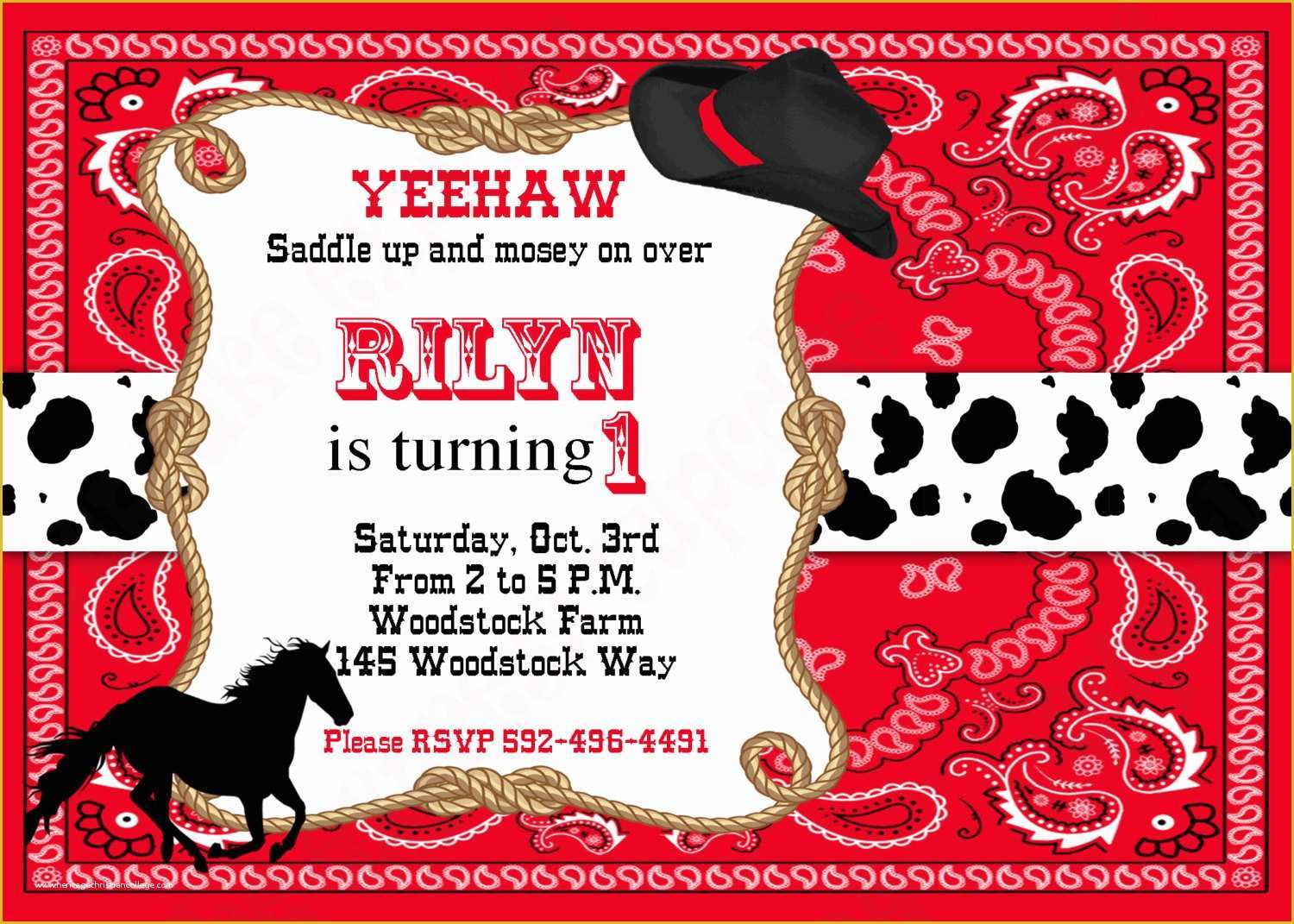 Cowboy Invitations Template Free Of Free Printable Cowboy Birthday Invitations