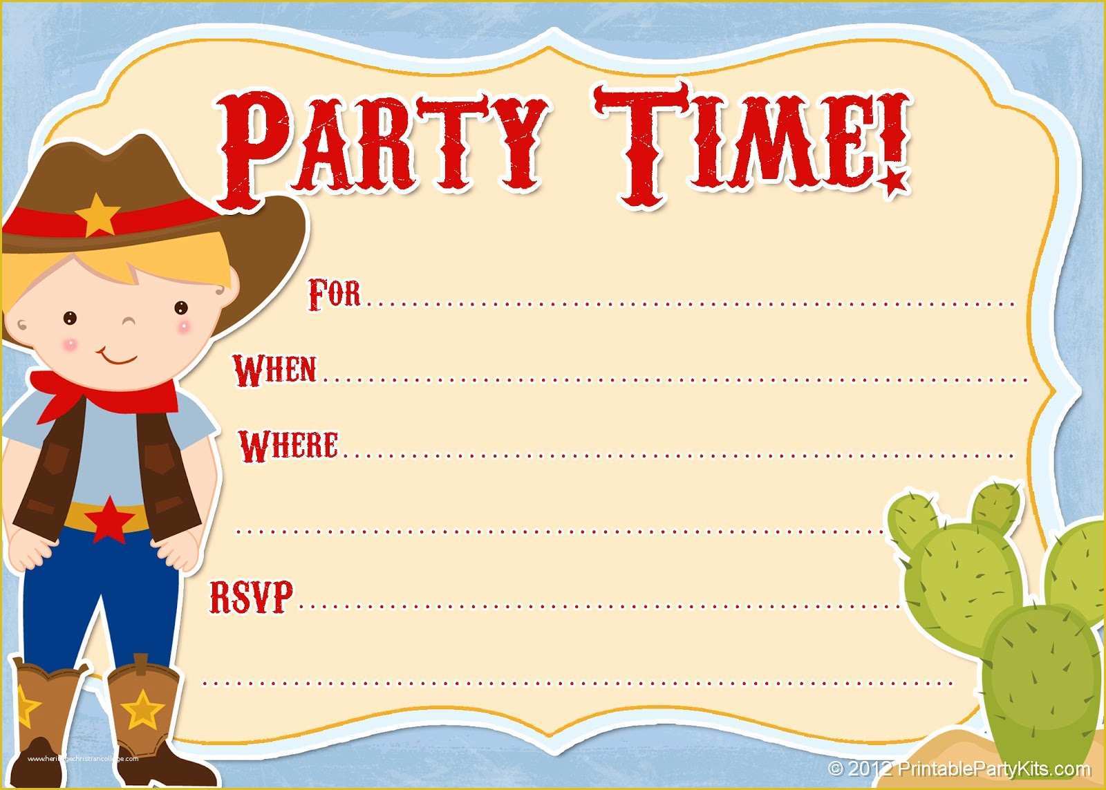 Cowboy Invitations Template Free Of Free Printable Party Invitations Free Printable Cowboy