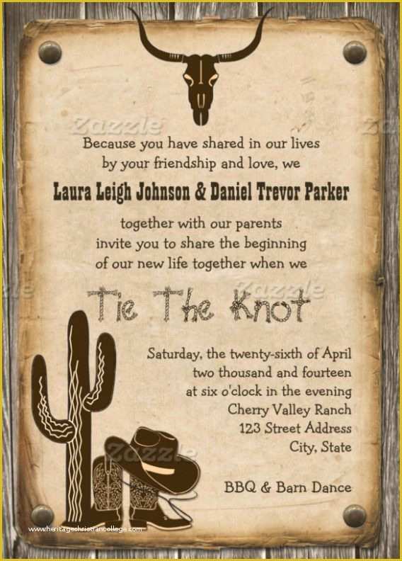 Cowboy Invitations Template Free Of Free Western Wedding Invitation Templates