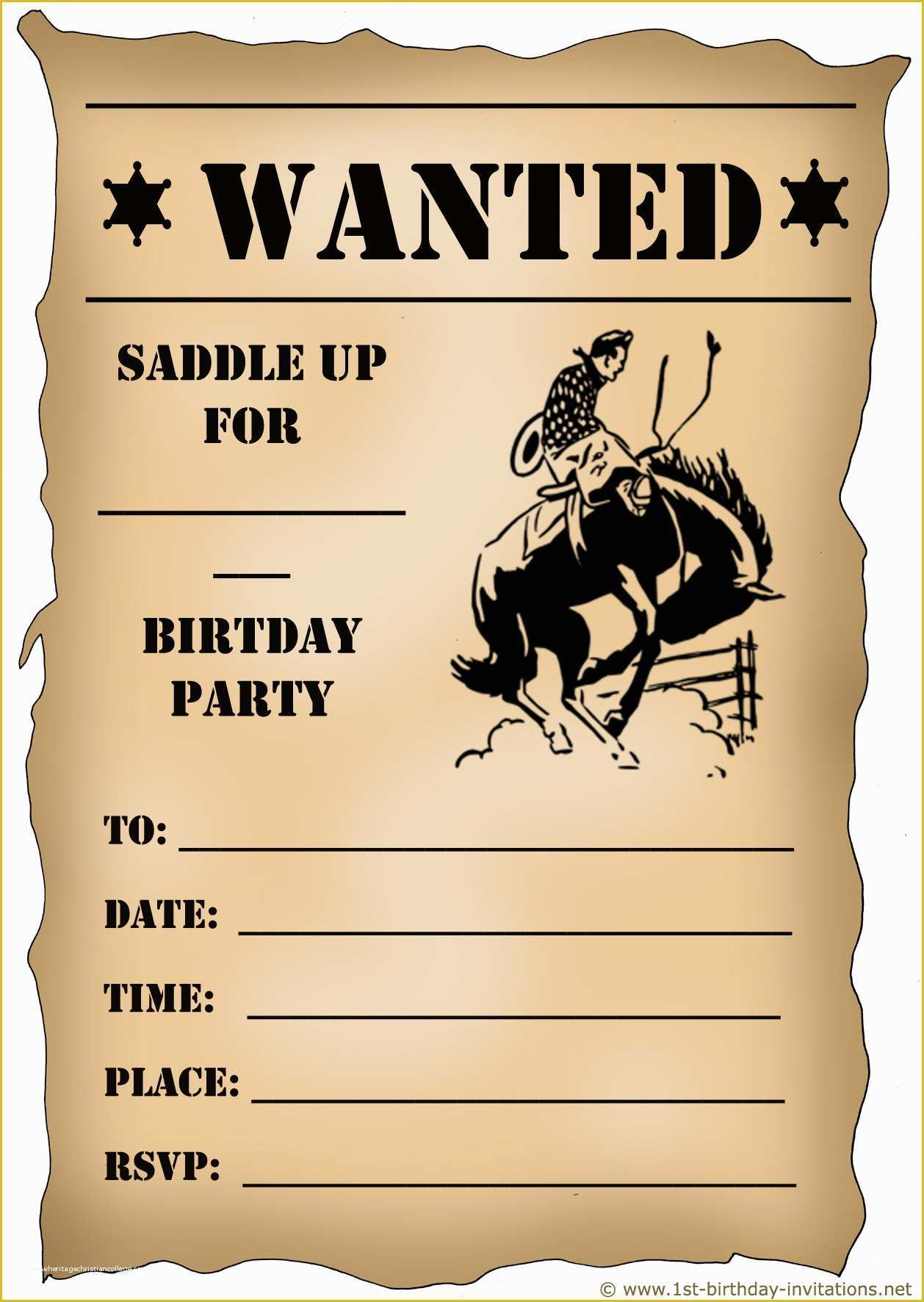 Cowboy Invitations Template Free Of Kids Birthday Party Invitations Free & Printable