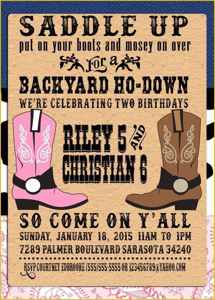 Cowboy Invitations Template Free Of Pin by Crafted by Yudi On Cowboy theme