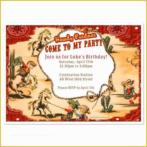 Cowboy Invitations Template Free Of Vintage Cowboy Wranglers Party Invitations & Cards On