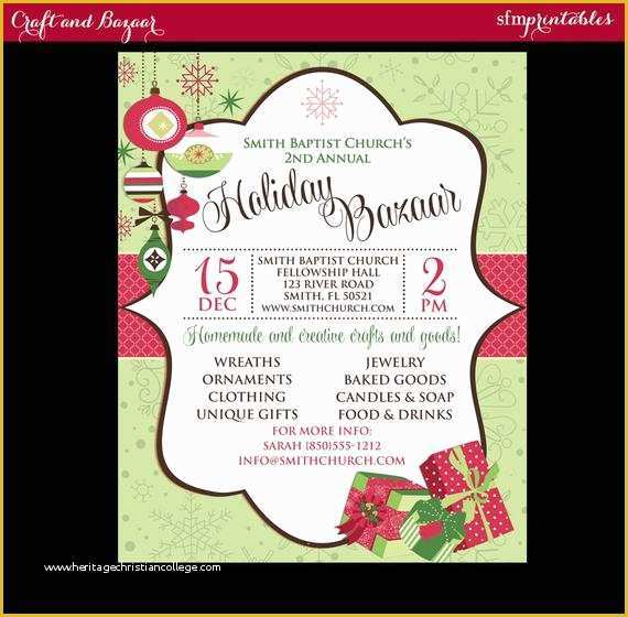 Craft Fair Poster Template Free Of Christmas Bazaar Holiday Craft Fair Invitation Poster