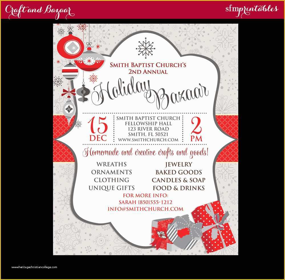 Craft Fair Poster Template Free Of Christmas Bazaar Holiday Craft Fair Invitation Poster