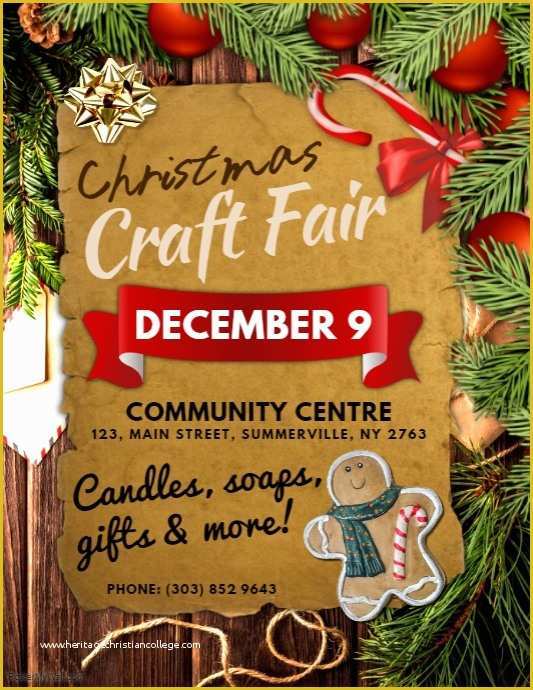 Craft Fair Poster Template Free Of Christmas Craft Fair Flyer Template