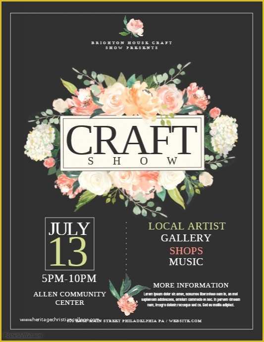 Craft Fair Poster Template Free Of Craft Show Template