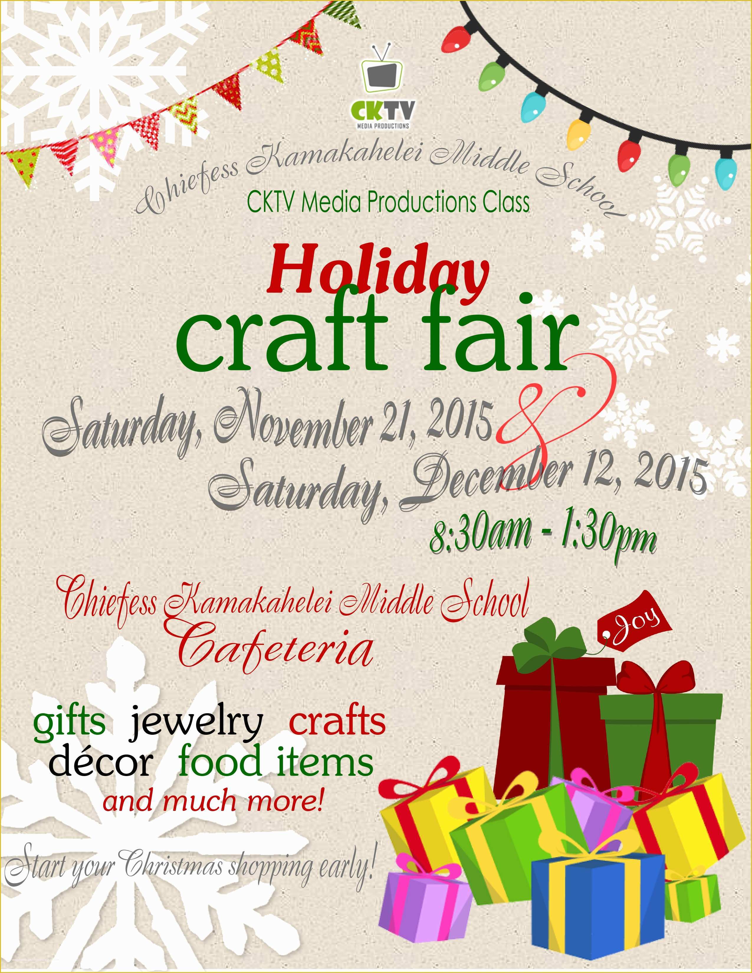 Craft Fair Poster Template Free Of Holiday Craft Fair