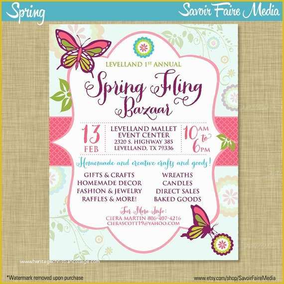 Craft Fair Poster Template Free Of Spring Bazaar Fling Craft Market Expo Invitation Poster