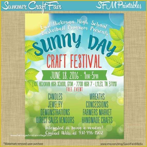 Craft Fair Poster Template Free Of Summer Craft Bazaar Fair Market Expo Invitation Poster