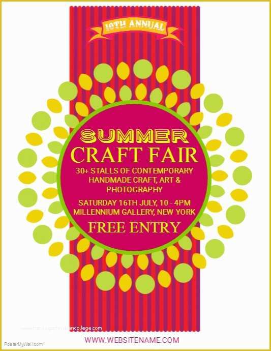 Craft Fair Poster Template Free Of Summer Craft Fair Flyer Template