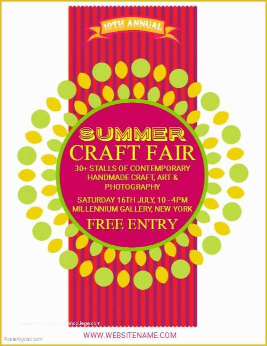 Craft Fair Poster Template Free Of Summer Craft Fair Flyer Template