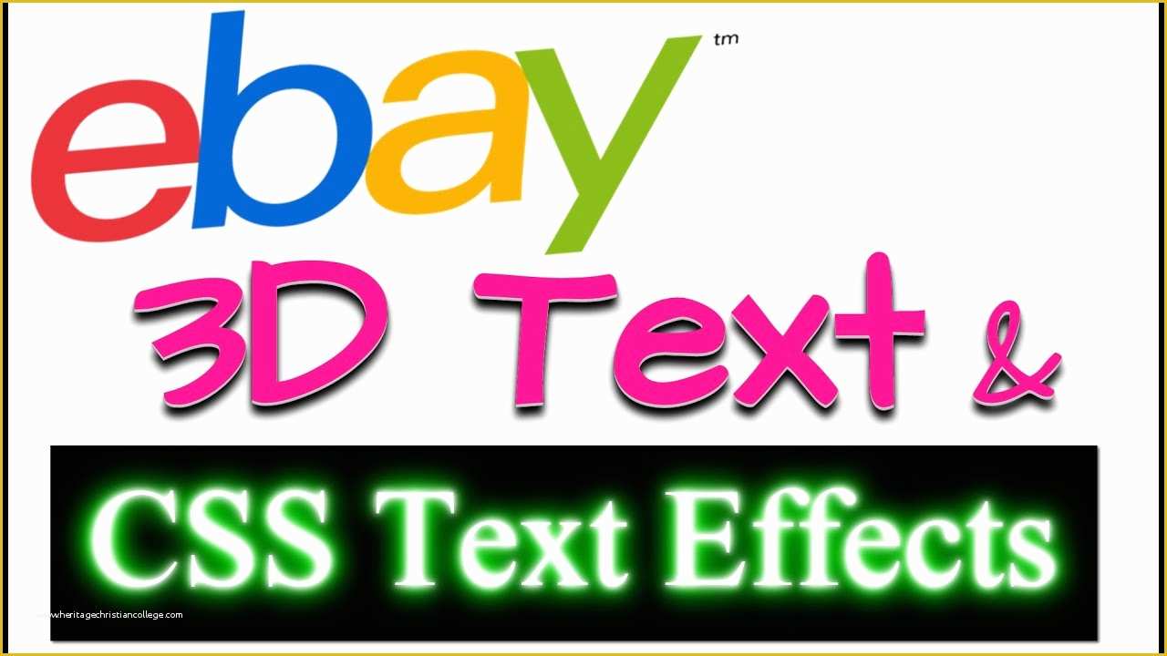 Create Ebay Template Free Of How to Make 3d Text &amp; Css Text Effects for Ebay Auction