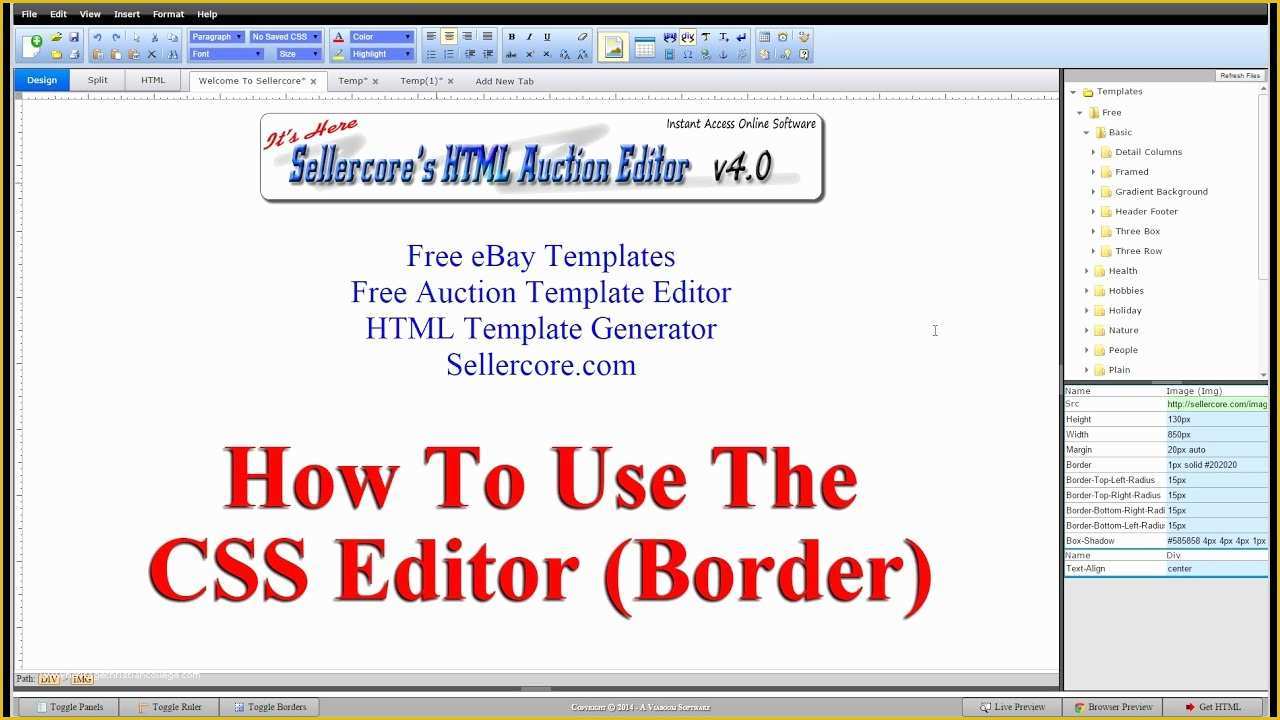 Create Ebay Template Free Of How to Make Css Border Effects when Generating Free Ebay