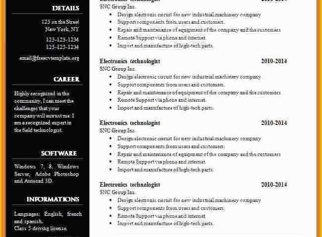 Create Free Cv Template Of 13 Cv Resume Template Microsoft Word