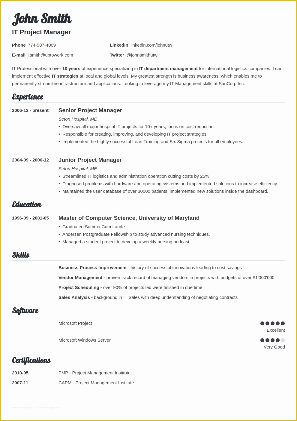 Create Free Cv Template Of 20 Resume Templates Download A Professional Resume In 5