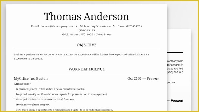Create Free Cv Template Of Cv Maker Creates Beautiful Resumes Line for Free