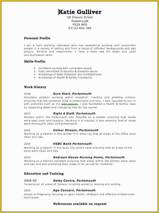 Create Free Cv Template Of Free Cv Layout