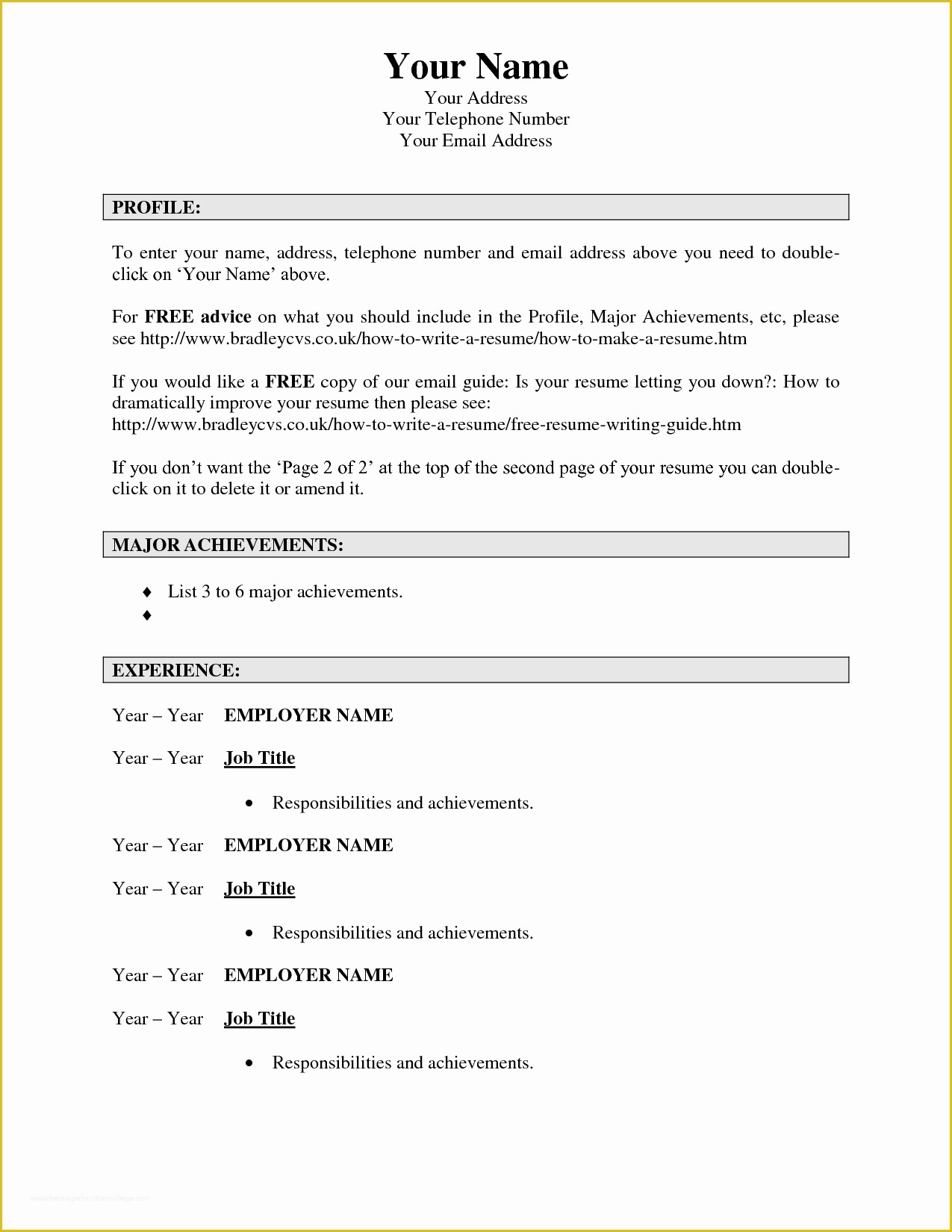 Create Free Cv Template Of Make A Resume Resume Cv Example Template