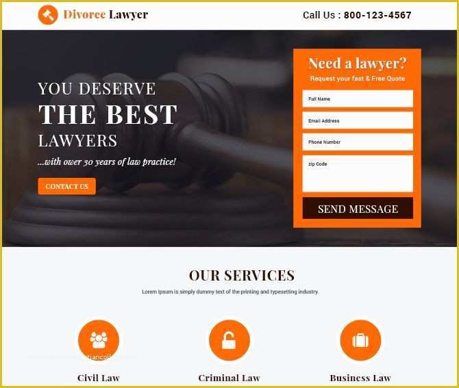 Create Free Landing Page Templates Of Best Divorce Lawyer Landing Page Templates Free Landing