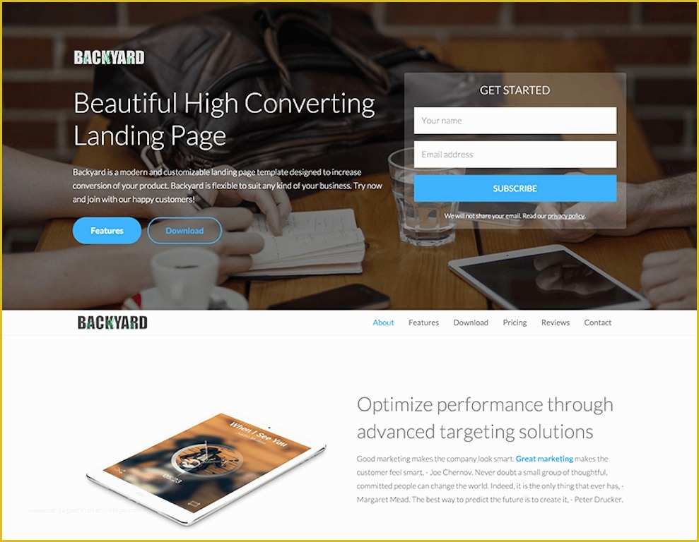 Create Free Landing Page Templates Of Bootstrap Landing Page Template Beepmunk