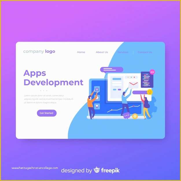 Create Free Landing Page Templates Of Web Development Vectors S and Psd Files