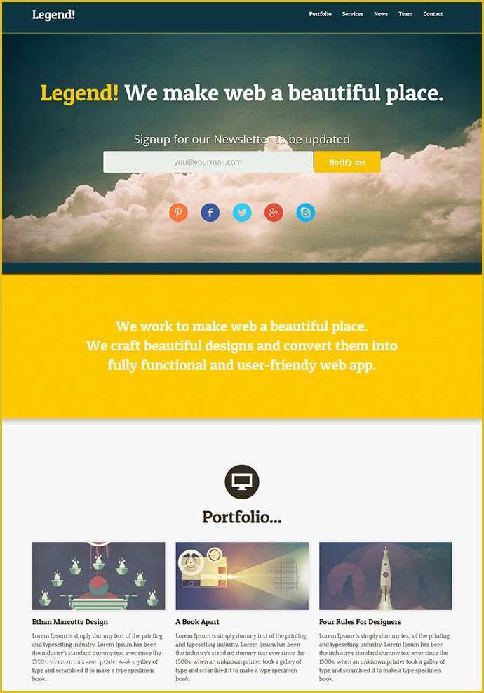Create Free Website Template Of 15 Free E Page HTML & Psd Website Templates