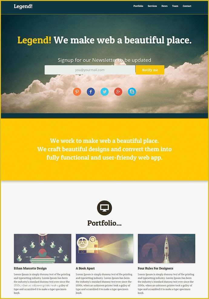 Create Free Website Template Of 15 Free E Page HTML &amp; Psd Website Templates