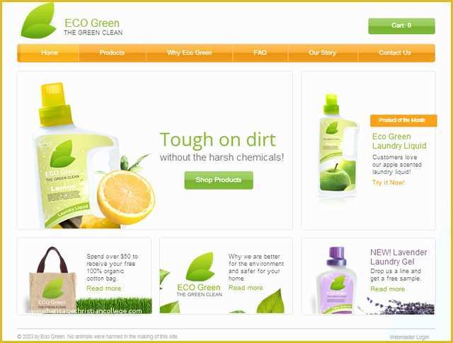 Create Free Website Template Of Create Free Green Cleaning Product Website