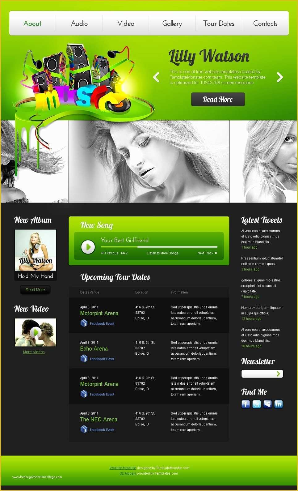 Create Free Website Template Of Free Music Website Template