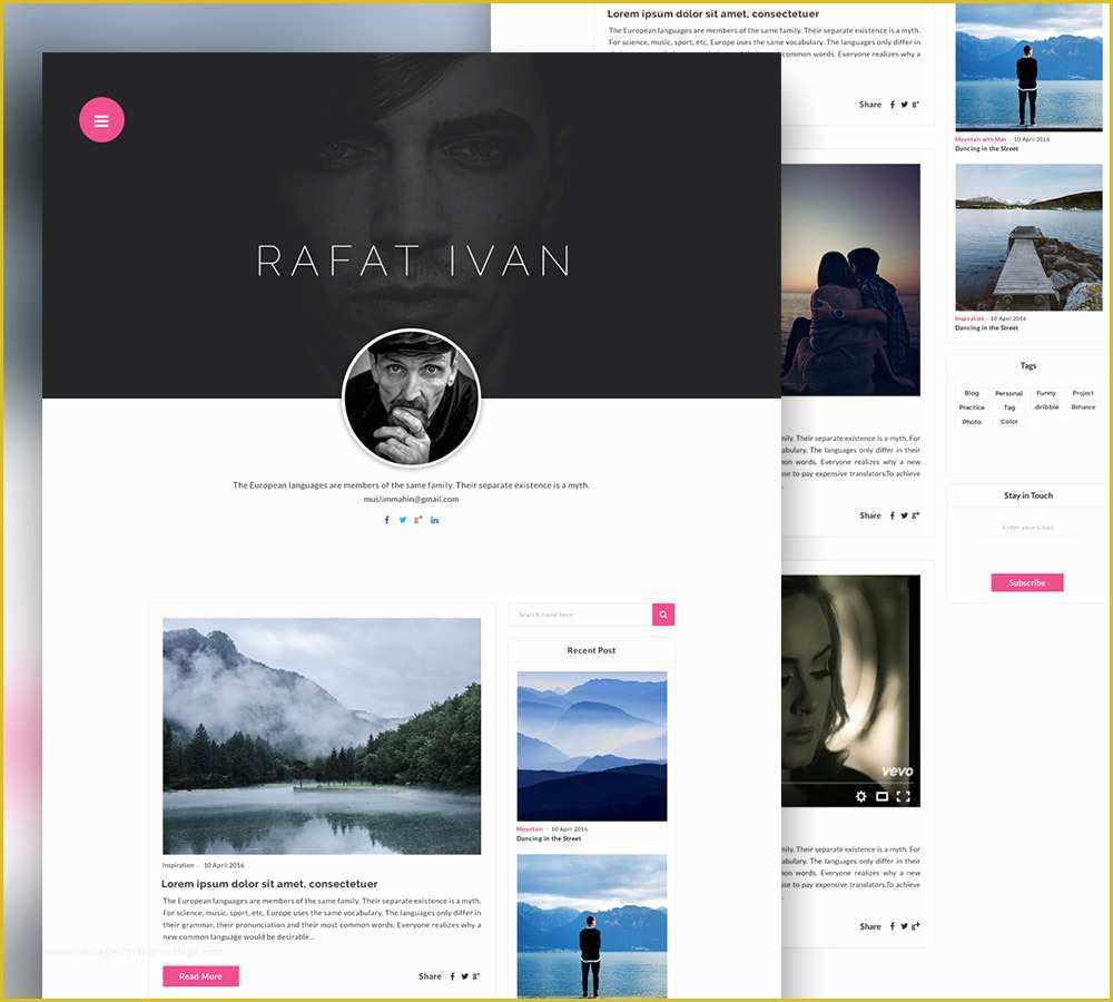 Create Free Website Template Of Personal Blog Website Template Free Psd at Downloadfreepsd