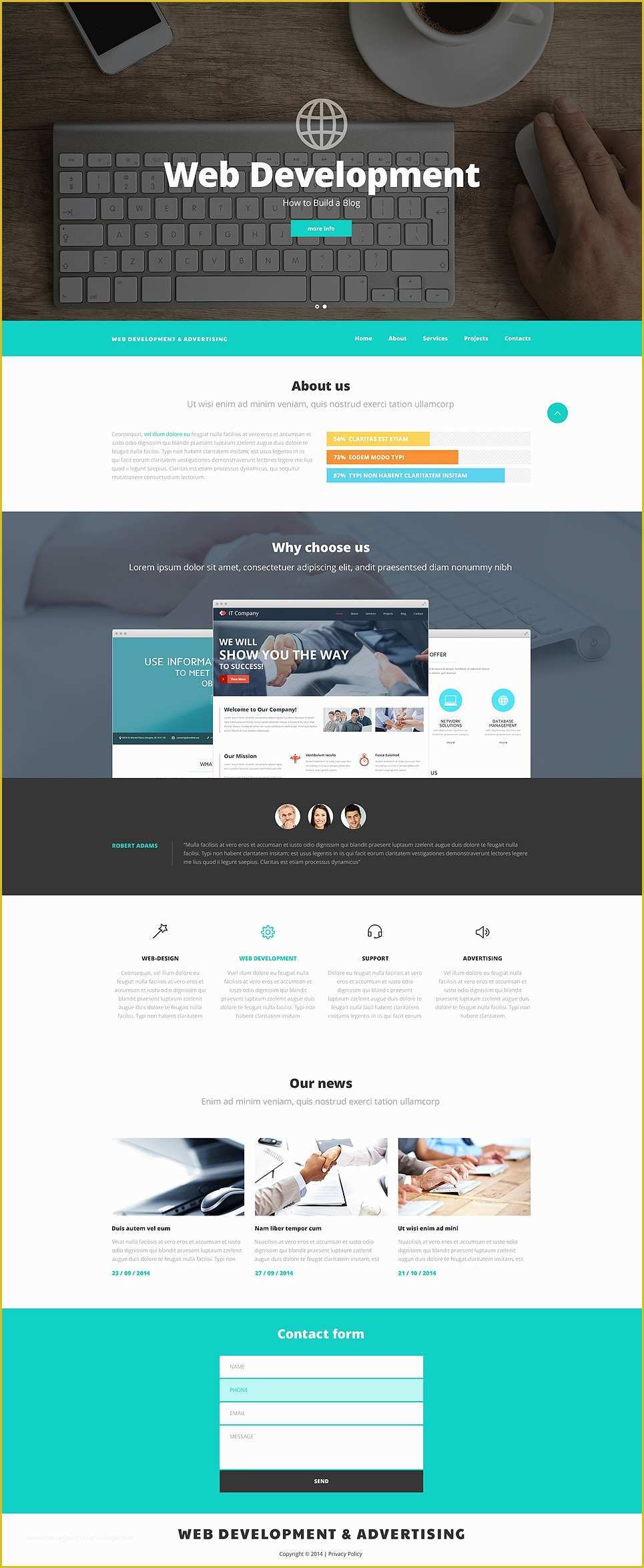 Create Free Website Template Of Web Design and Advertising Website Template