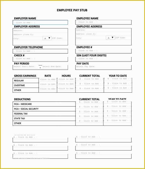 Create Paycheck Stub Template Free Of 24 Pay Stub Templates Samples Examples &amp; formats