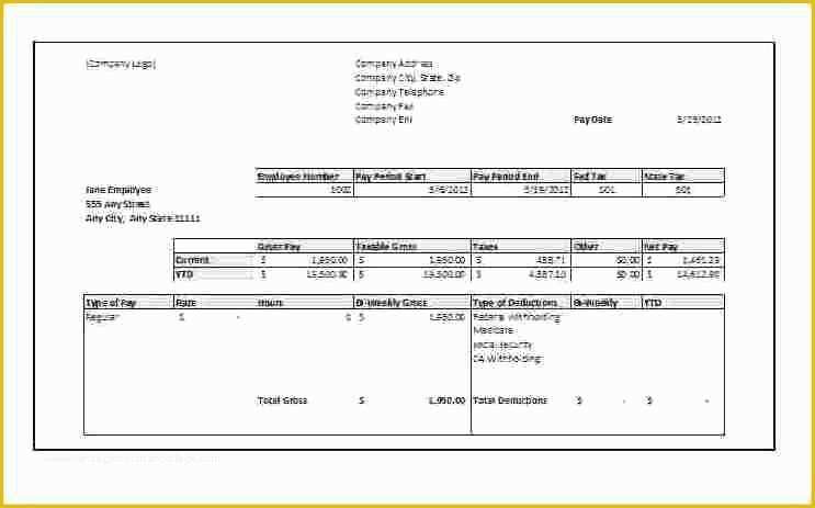 Create Paycheck Stub Template Free Of 7 Fake Pay Stub Generator