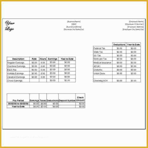 Create Paycheck Stub Template Free Of 8 Fake Paycheck Stubs Templates