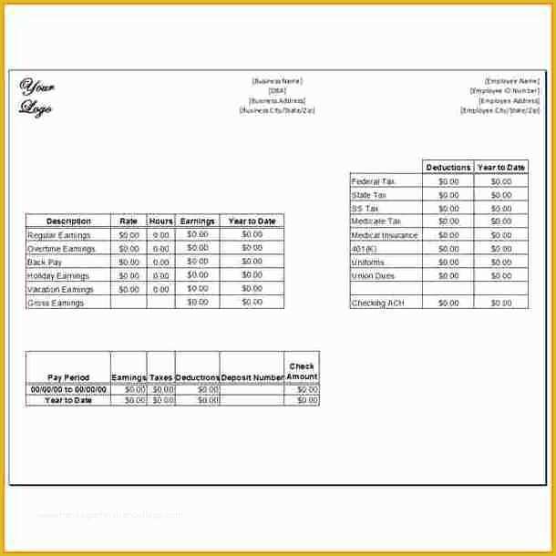 Create Paycheck Stub Template Free Of 8 Fake Paycheck Stubs Templates