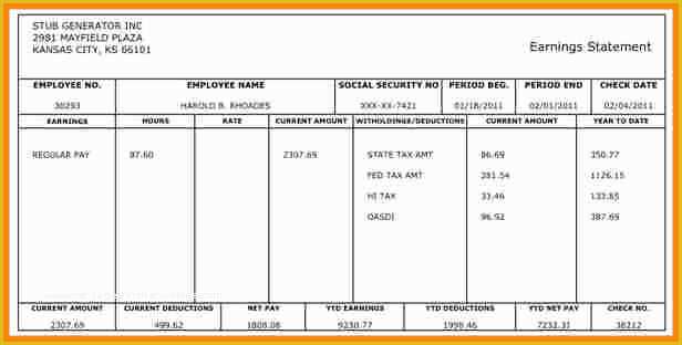 Create Paycheck Stub Template Free Of 9 Paycheck Stub Template Free