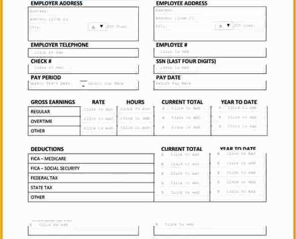 Create Paycheck Stub Template Free Of 9 Paycheck Stub Template Free