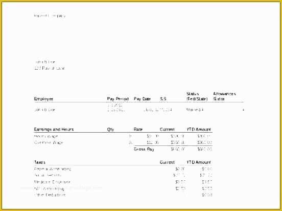 Create Paycheck Stub Template Free Of Create Paycheck Stub Free Blank Pay Template Basic Excel