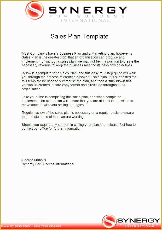 Creative Business Plan Template Free Of 7 Sales Plan Template Free Word form Pdf formats