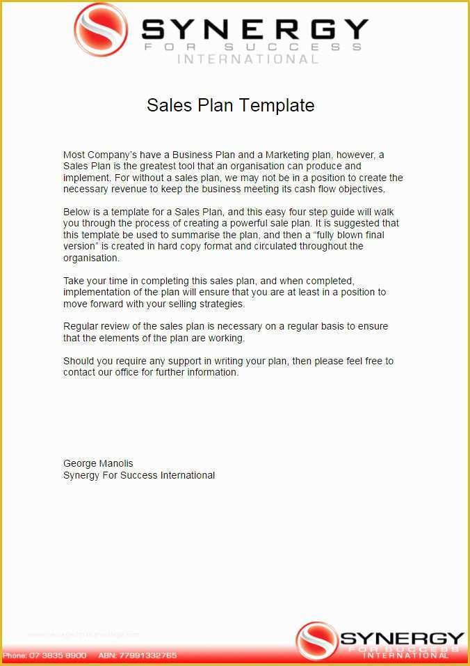 Creative Business Plan Template Free Of 7 Sales Plan Template Free Word form Pdf formats