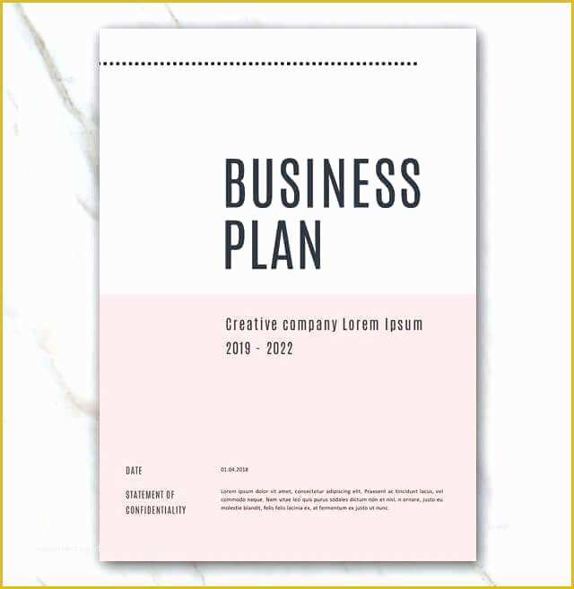 Creative Business Plan Template Free Of Business Plan Templete Cover Page Pink Creative