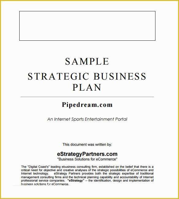 Creative Business Plan Template Free Of Strategic Business Plan Example – Emmamcintyrephotography