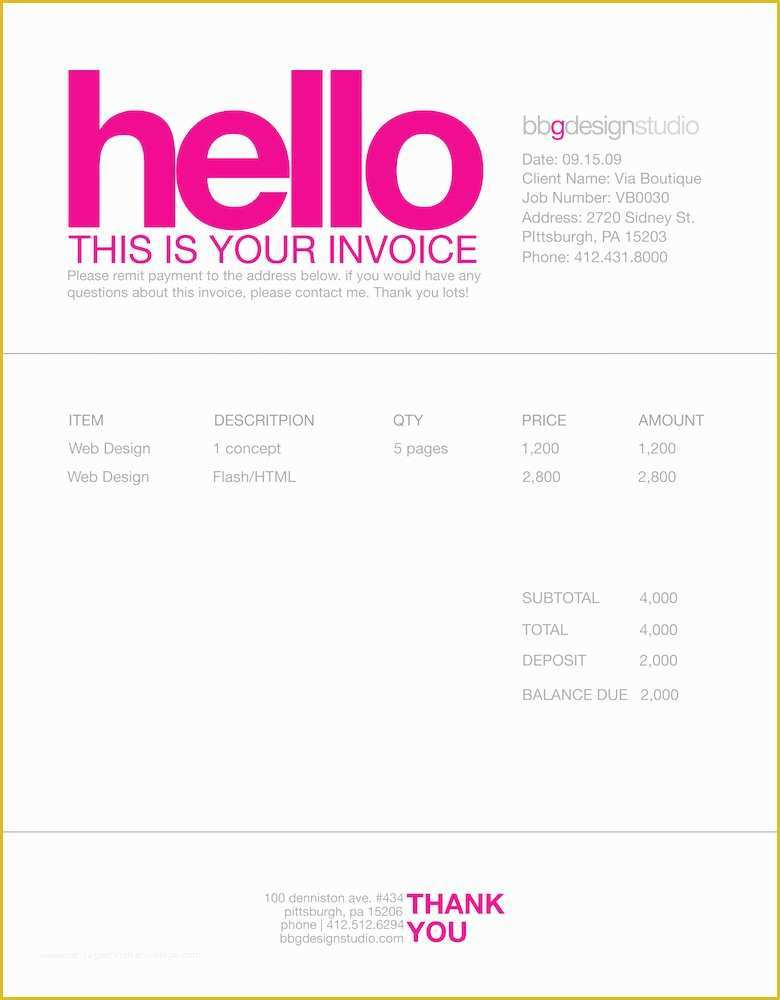 Creative Invoice Template Free Download Of 35 Creative Invoices Designed to Leave A Good Impression