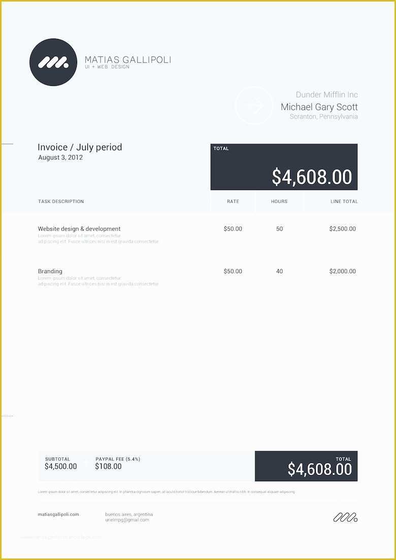 Creative Invoice Template Free Download Of 35 Creative Invoices Designed to Leave A Good Impression