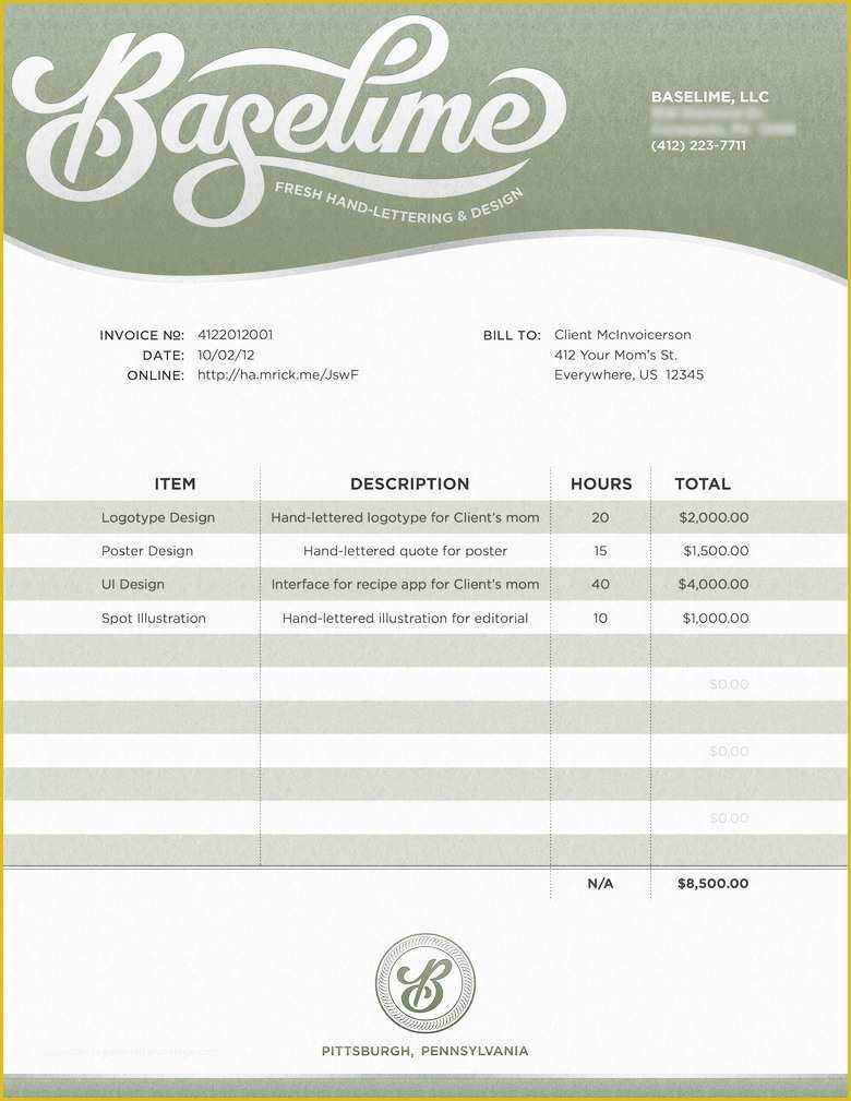 Creative Invoice Template Free Download Of 35 Creative Invoices Designed to Leave A Good Impression