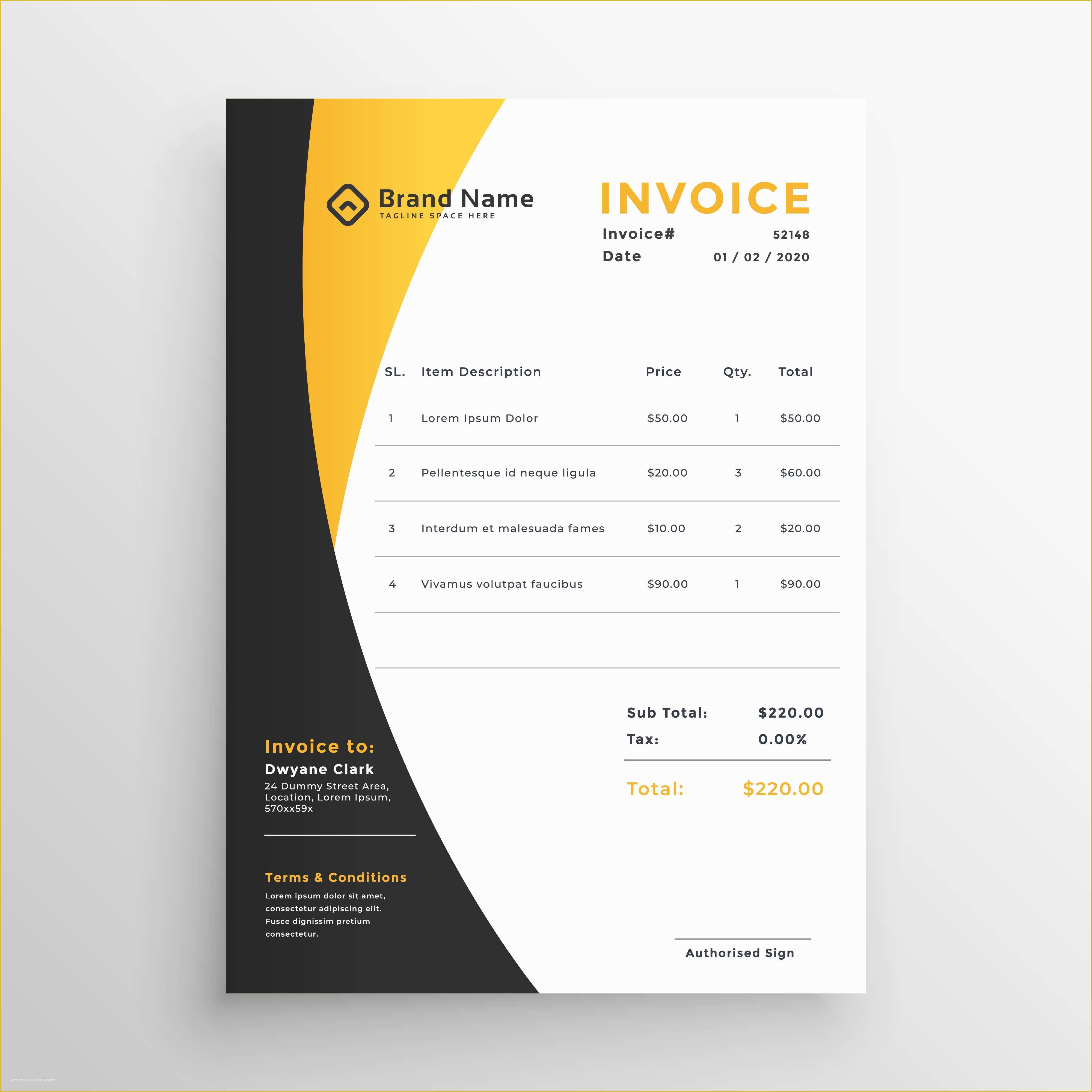 Creative Invoice Template Free Download Of Creative Yellow Modern Invoice Template Download Free