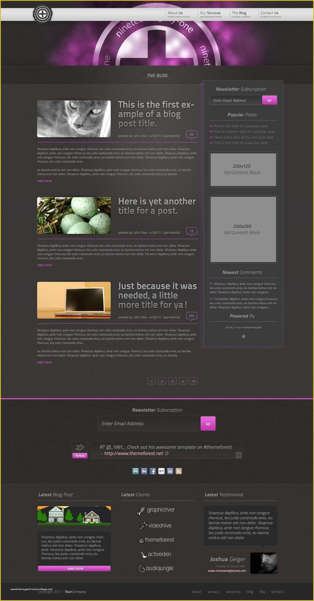 Creative Portfolio Template Free Of Creative Portfolio Free Website Template Psd Vector