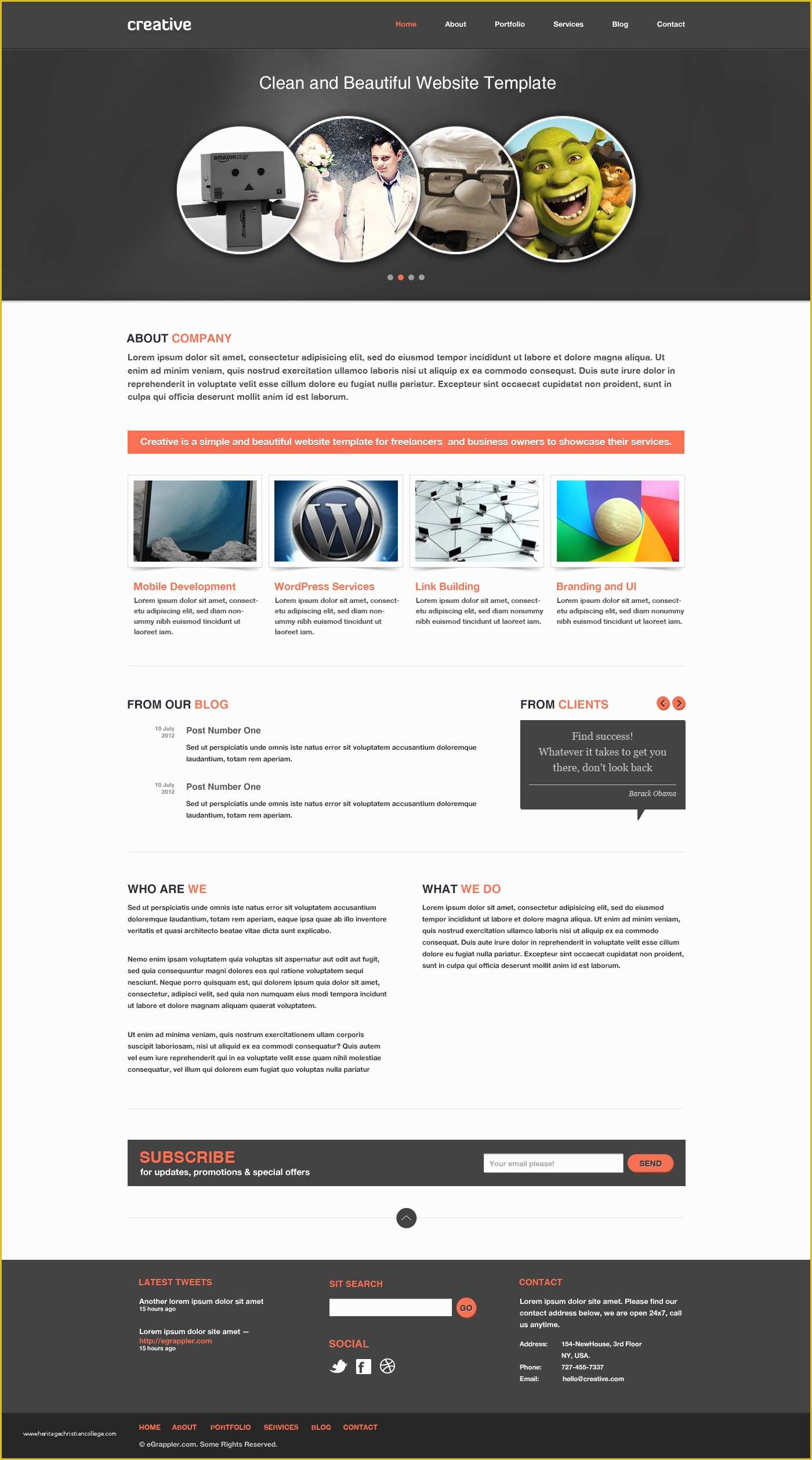 Creative Portfolio Template Free Of Free Business Portfolio Website Psd Template Creative