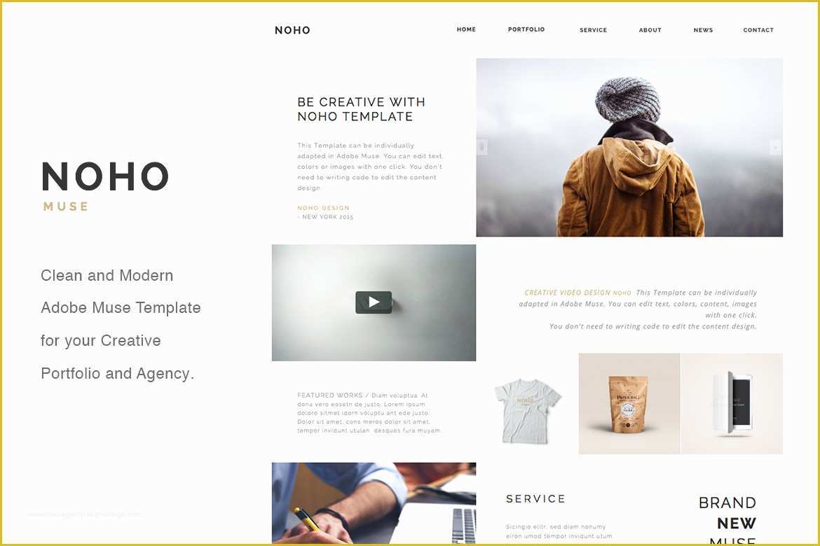 Creative Portfolio Template Free Of Noho Creative Portfolio Adobe Muse &amp; Wordpress Template On